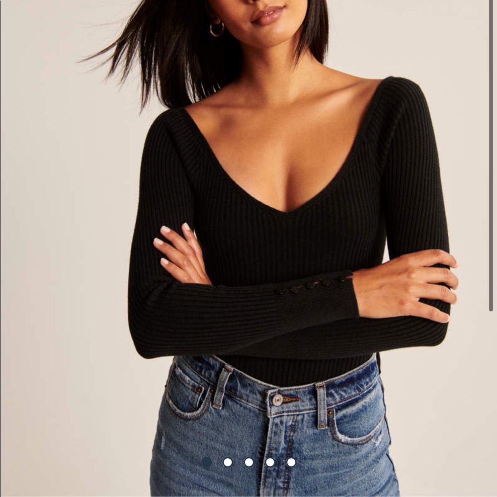 A&F off the shoulder knit sweater bodysuit